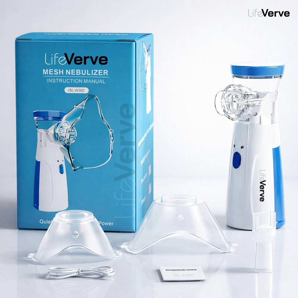 LifeVerve Portable Mesh Nebulizer – Silent, USB Rechargeable Inhaler for Adults & Kids