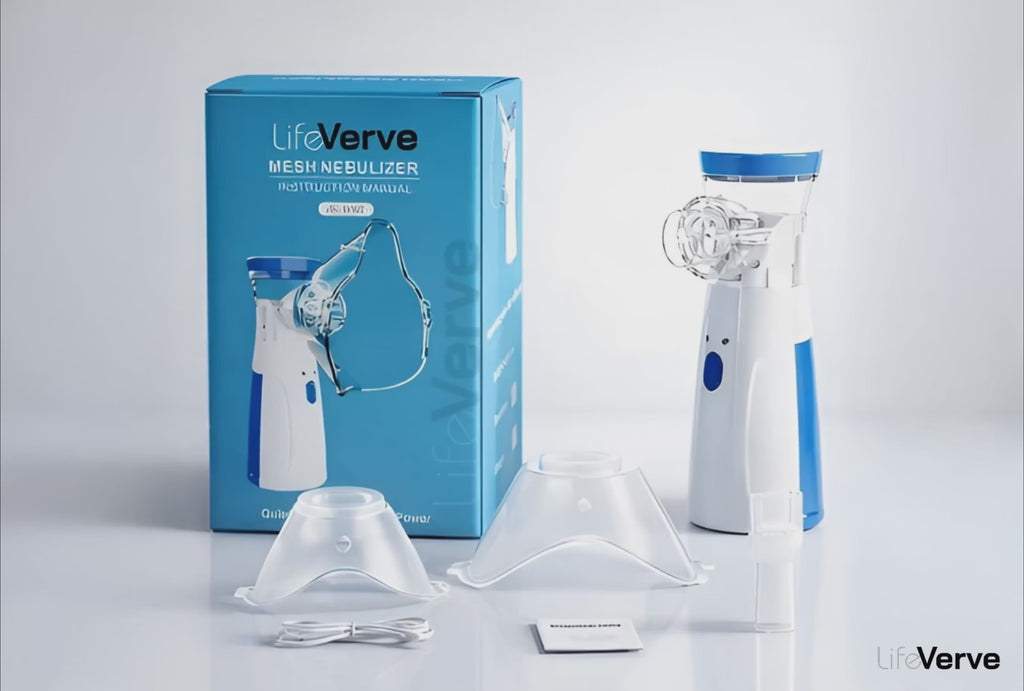 LifeVerve Portable Mesh Nebulizer – Silent, USB Rechargeable Inhaler for Adults & Kids